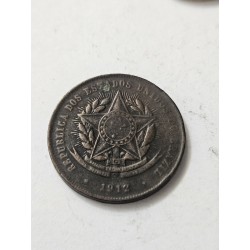 Moeda brasil 20 réis 1912 vintém bronze MBC data dificil