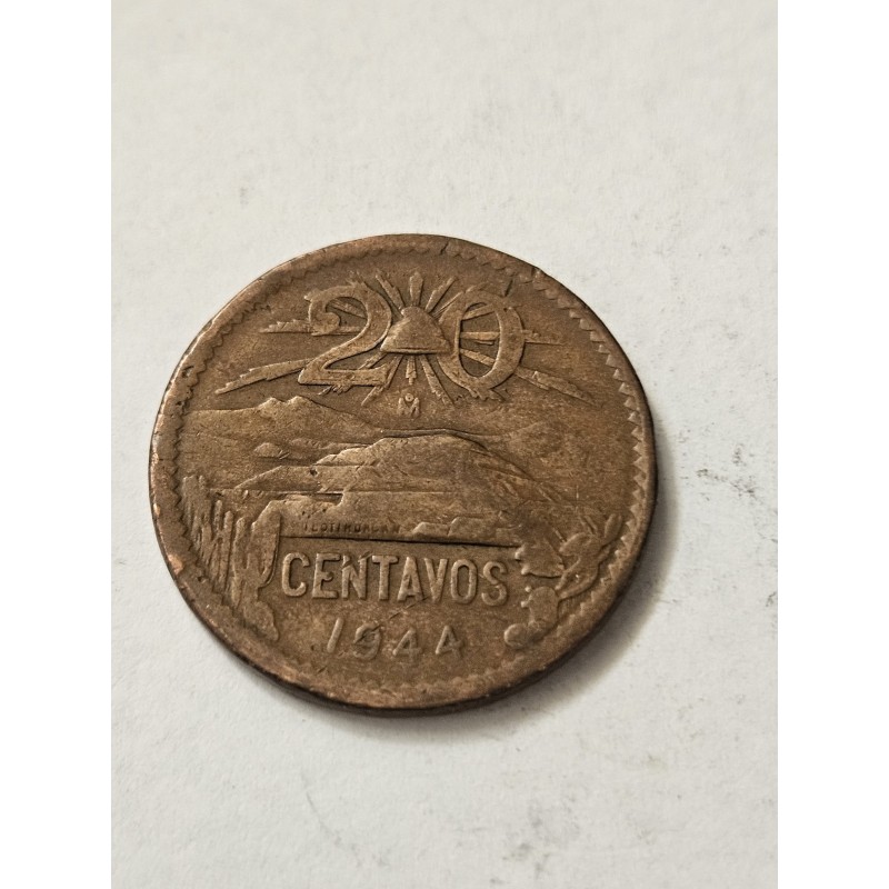 Moeda do México 20 centavos 1944