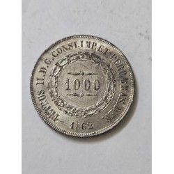 Moeda Brasil republica 1000 réis 1862 MBCS