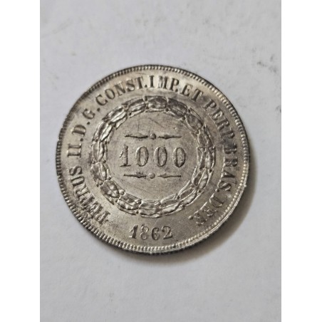 Moeda Brasil republica 1000 réis 1862 MBCS