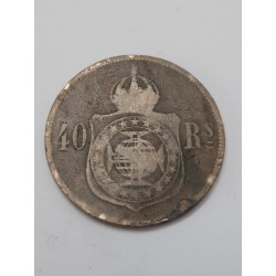 Moeda Brasil Império 40 réis 1879 Dom Pedro II MBC
