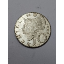 Moeda da Austria 10 shillings 1958 prata 800 10 gramas MBC