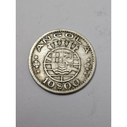 Moeda de Angola 10 escudos 1955 prata