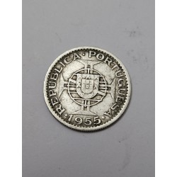 Moeda de Angola 10 escudos 1955 prata