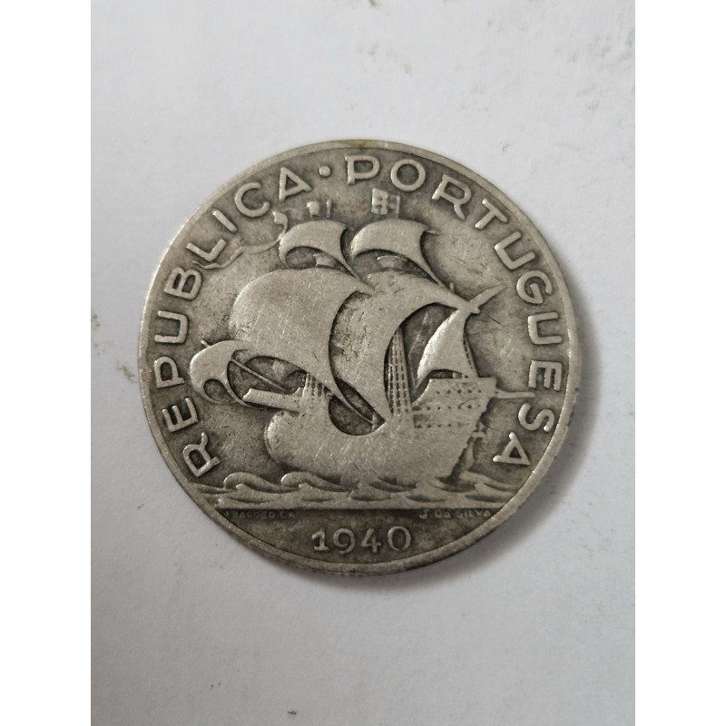 Moeda de Portugal 5 escudos 1940 prata
