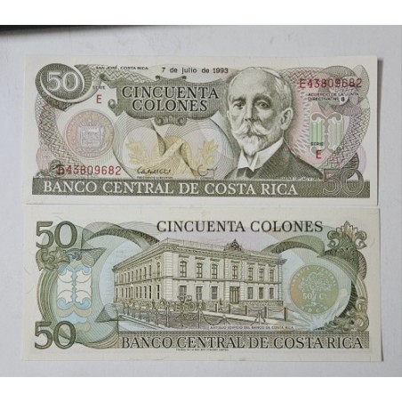 Cédula de Costa rica 50 colones P257 FE 1993