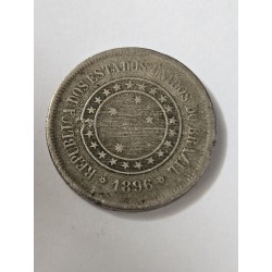 Moeda Brasil republica 100 réis 1896 MBC