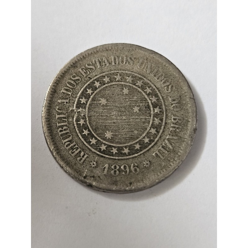 Moeda Brasil republica 100 réis 1896 MBC