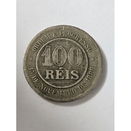 Moeda Brasil republica 100 réis 1896 MBC