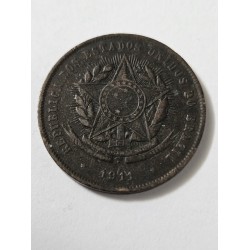 Moeda Brasil republica 20 réis 1911 bronze MBC