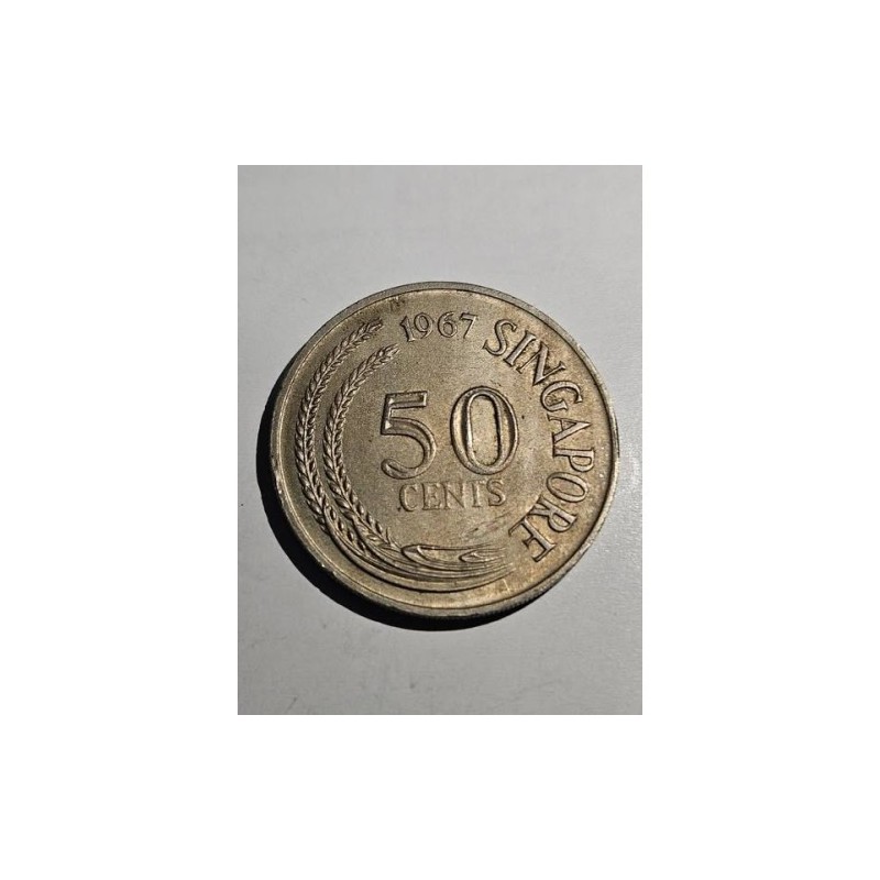 Moeda de Cingapura 50 cents 1967