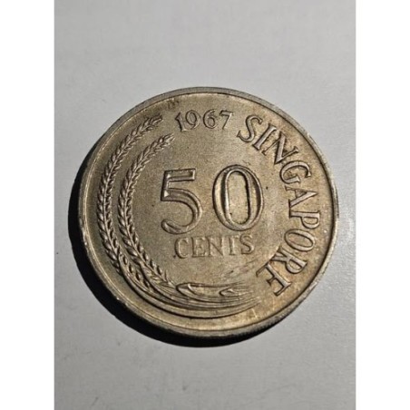 Moeda de Cingapura 50 cents 1967