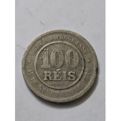 Moeda Brasil republica velha 100 reis 1889 MBC