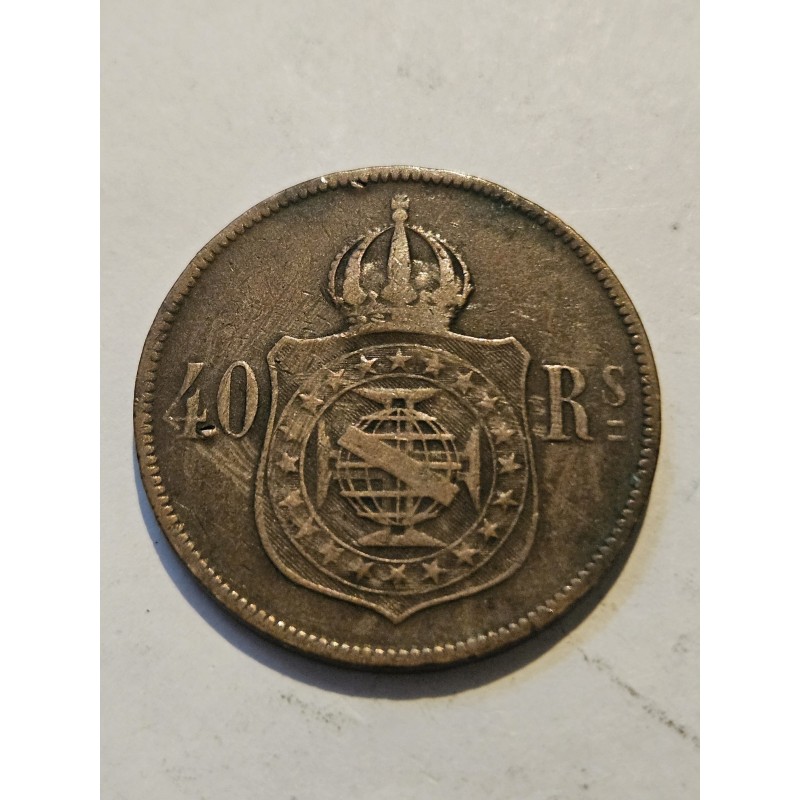 Moeda Brasil Império 40 reis 1873