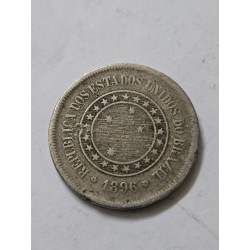 Moeda Brasil 100 réis 1896 mbc
