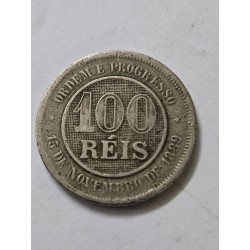 Moeda Brasil 100 réis 1896 mbc