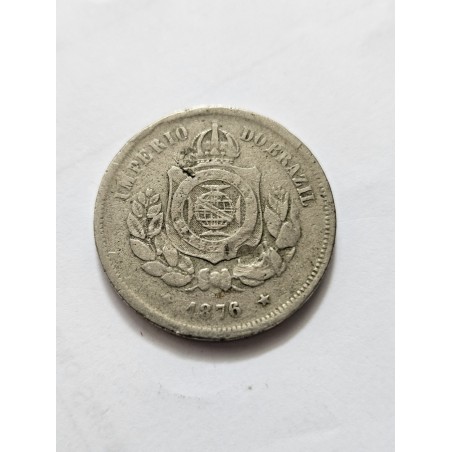 Moeda Brasil Império 100 reis 1876 data escassa MBC