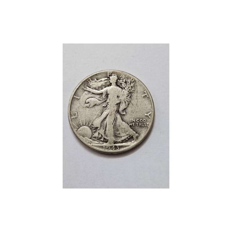 Moeda dos Estados Unidos half dólar 1943 prata MBC