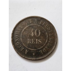 Moeda Brasil 40 réis 1907 data dificil MBC