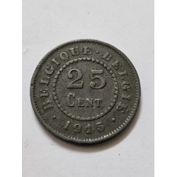 Moeda da Belgica 25 centimes 1915 KM80