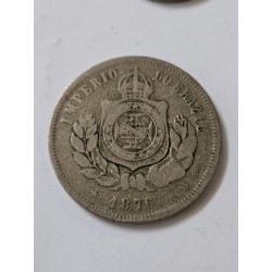 Moeda Brasil Império 200 réis 1876 data dificil MBC