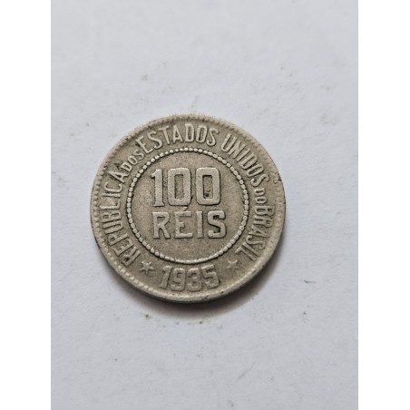 Moeda Brasil republica 100 réis 1935 MBC