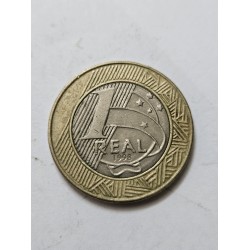 Moeda Brasil 1 real 1998 Defeito Sobra no rosto