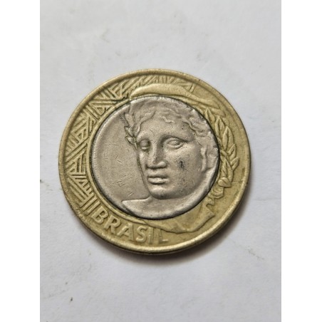Moeda Brasil 1 real 1998 Defeito Sobra no rosto