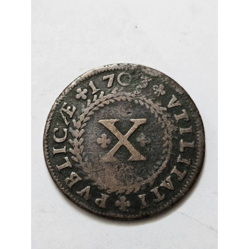 Moeda de Portugal X reis 1703 Pedro II KM17