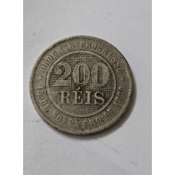 Moeda brasil Republica 200 réis 1899 MBC
