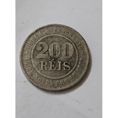Moeda brasil Republica 200 réis 1899 MBC