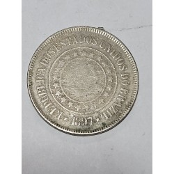 Moeda Brasil 200 réis 1897 republica MBC