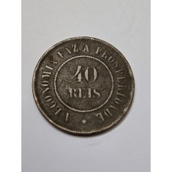 Moeda Brasil 40 réis 1909 bronze republica MBC