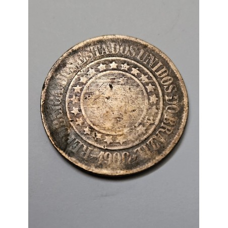 Moeda Brasil republica 40 reis 1900 MBC