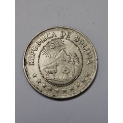 Moeda da Bolivia 5 pesos 1980