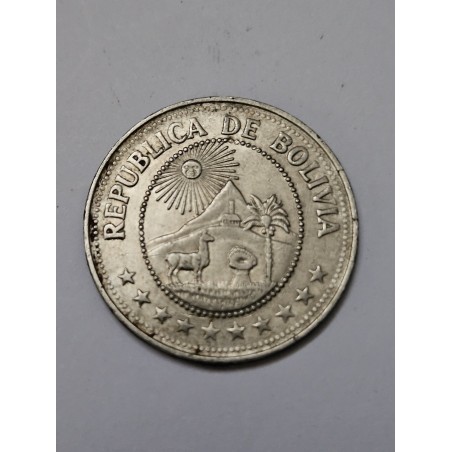 Moeda da Bolivia 5 pesos 1980