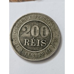 Moeda Brasil republica 200 réis 1889 MBC-S