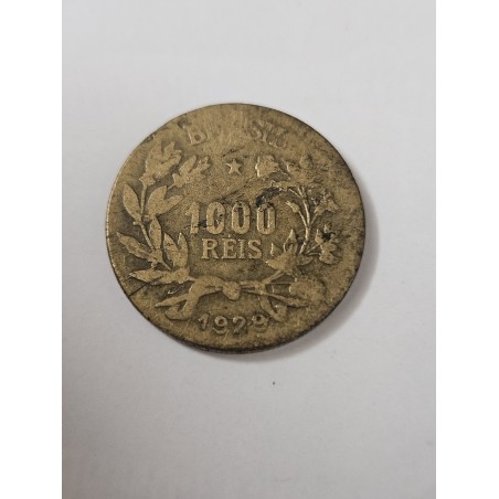 Moeda Brasil Republica 1000 reis 1929 data dificil