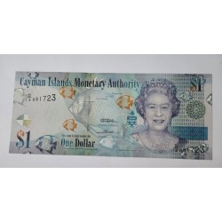 Cédula das Ilhas Cayman 1 dólar FE Rainha Elizabeth II