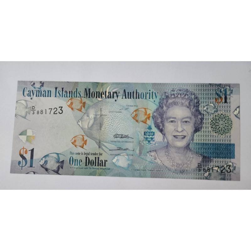 Cédula das Ilhas Cayman 1 dólar FE Rainha Elizabeth II