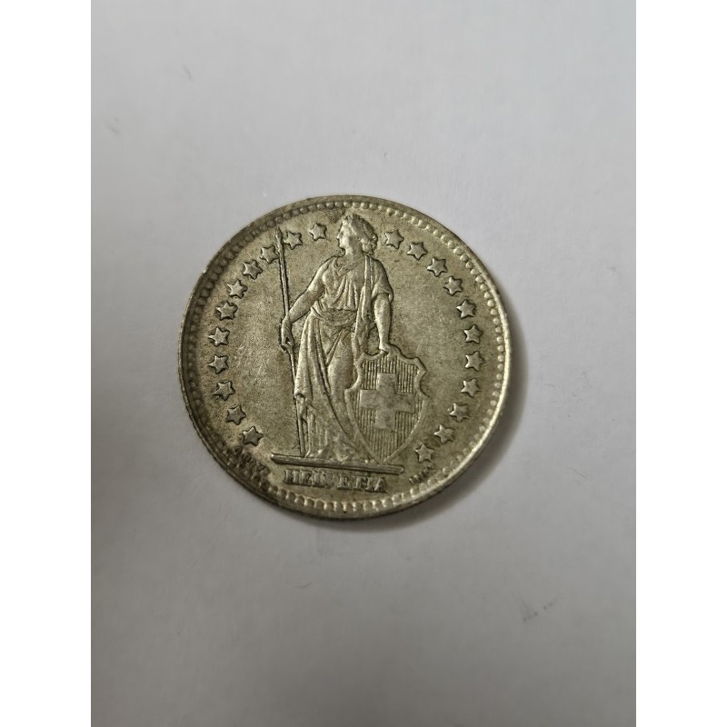 Moeda da Suiça 1 franco 1945 prata