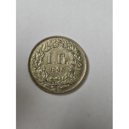 Moeda da Suiça 1 franco 1945 prata