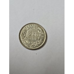 Moeda da Suiça meio franco 1945 prata