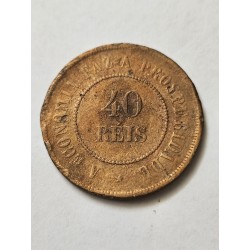 B819 Moeda Brasil 40 réis 1895 data dificil MBC
