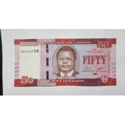 Cédula 50 Dólares da Libéria 2022 - Banco Central da Libéria FE