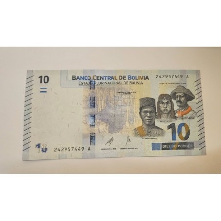 Cedula da Bolívia 10 bolivianos 2024 FE