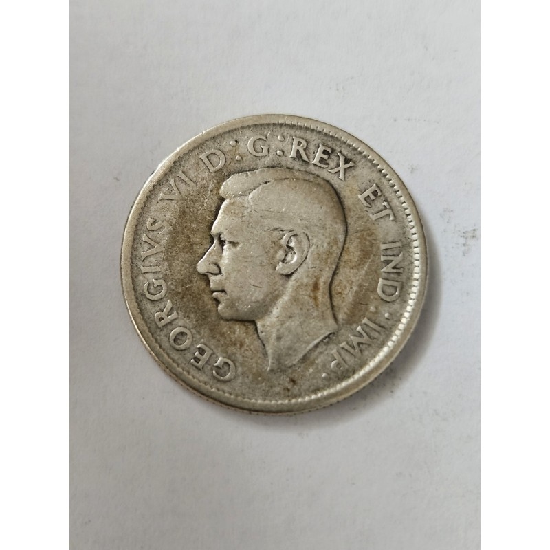 Moeda do Canada 25 cents 1944 prata