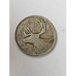 Moeda do Canada 25 cents 1944 prata