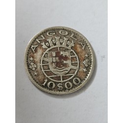 Moeda de Angola 10escudos 1955 prata