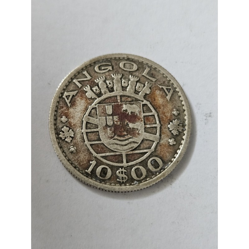Moeda de Angola 10escudos 1955 prata